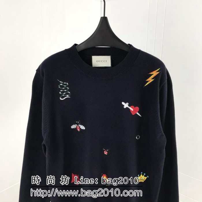 GUCCI古馳 18ss新款刺繡毛衣 官網同步 毛衣百分百羊毛成分 超厚實的一款 定位刺繡 ydi2635